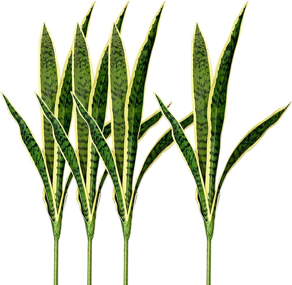 Home Office Layout - 4 Stück gefälschte künstliche Schlangen-Faux-Sansevieria-Pflanzen, 76,2