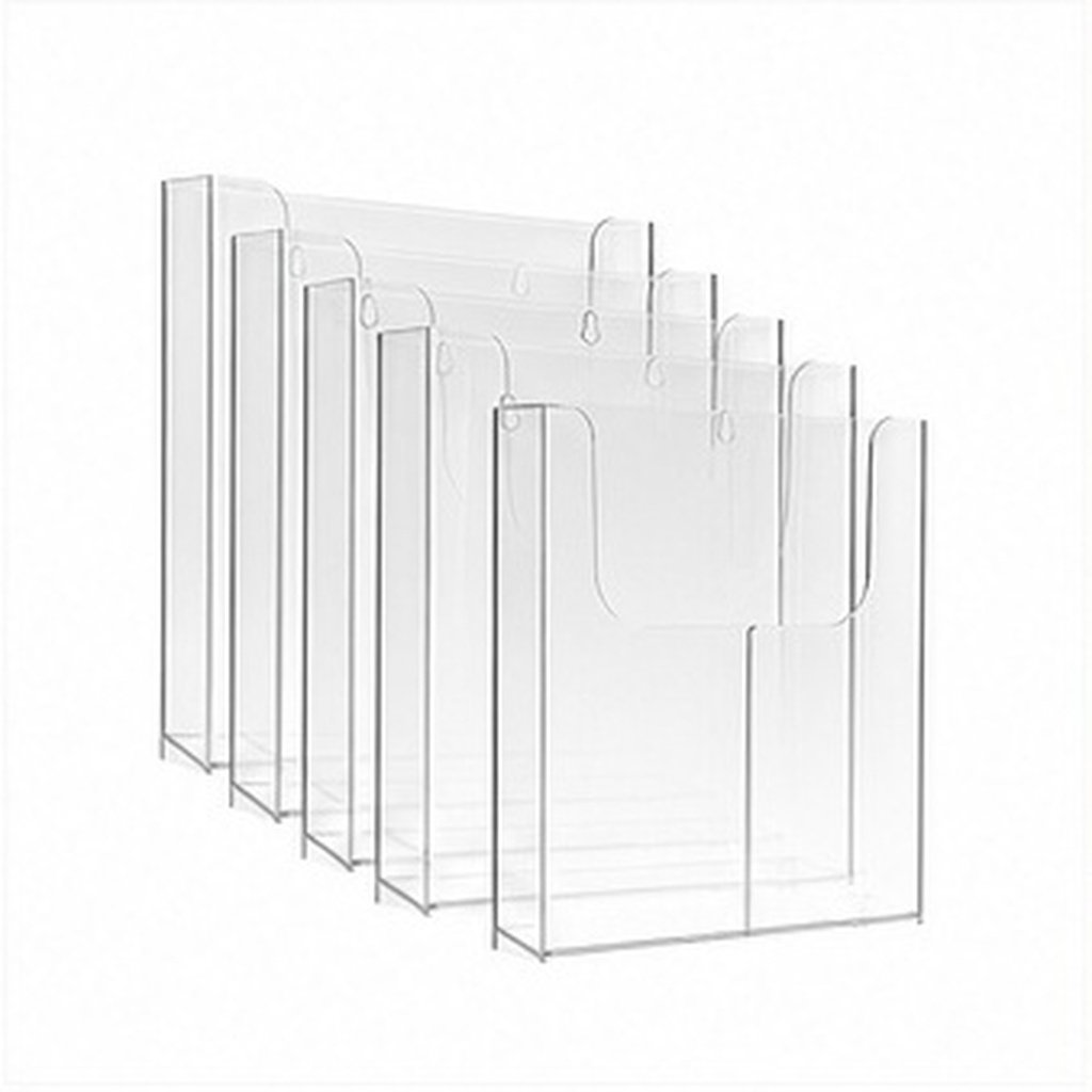 Document Holder Stand - 4 Stück Acryl-Wandhalter für Broschüren, transparenter