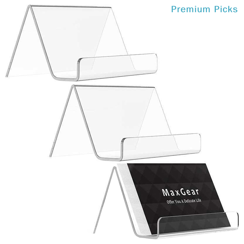 Document Holder Stand - Tragbarer transparenter Acryl-Visitenkartenhalter für den Schreibtisch,