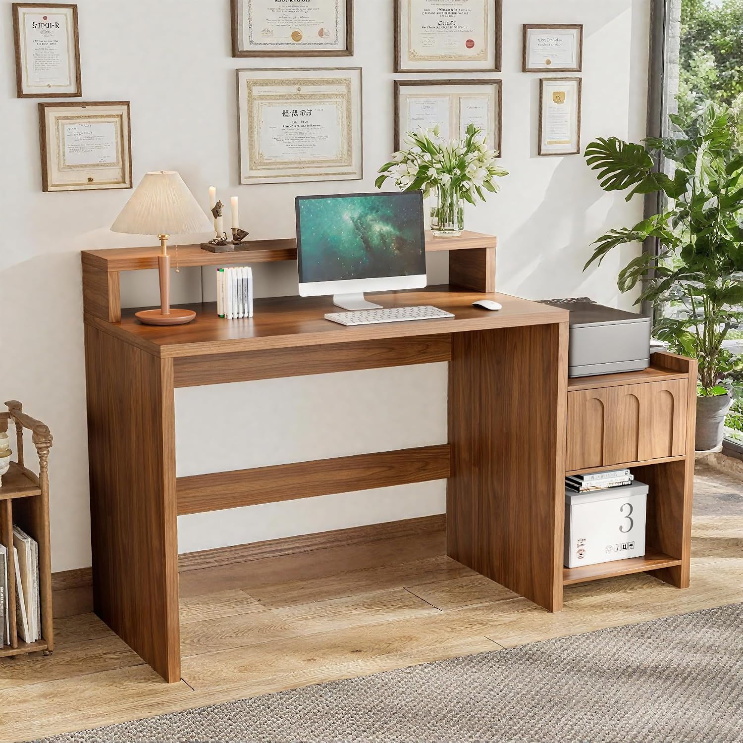 Home Office Work Table - 60 Zoll Chefschreibtisch mit Schublade &
