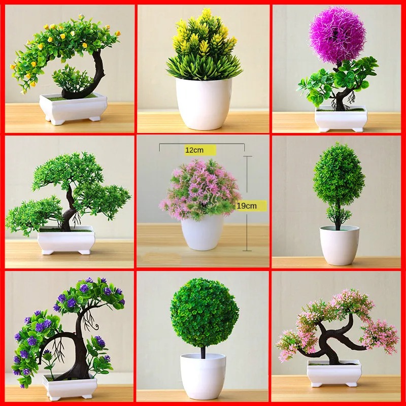Home Office Layout - Künstlicher Kleiner Baum Topfpflanze Gefälschte Bonsai-Pflanzen
