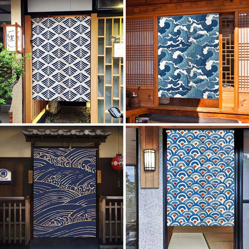Home Office Room Inspiration - VIKAMA Ukiyo-E Great Wave inspirierter Noren-Vorhang,