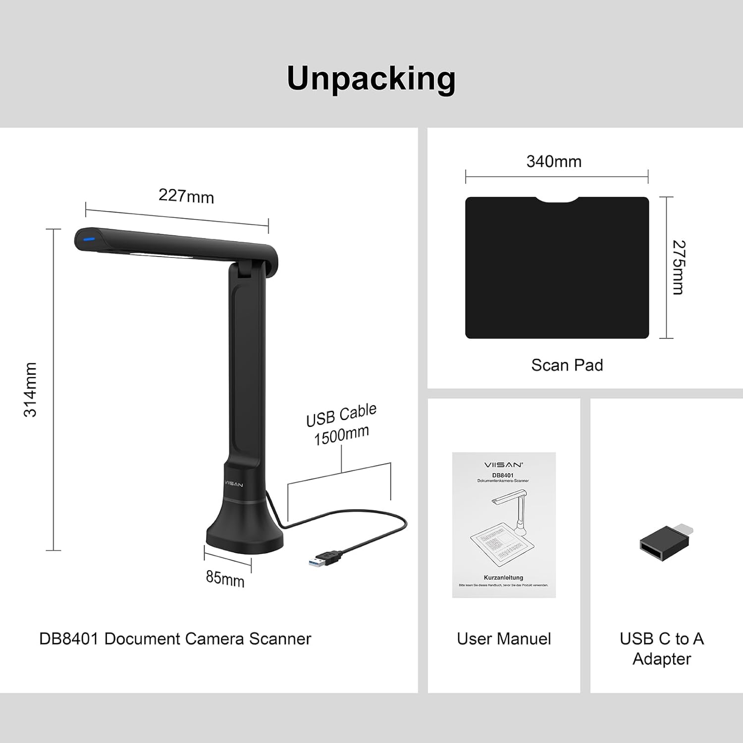 VIISAN DB8401 16MP Dokumentenk – Document Scanner Portable Bewertung und Preis