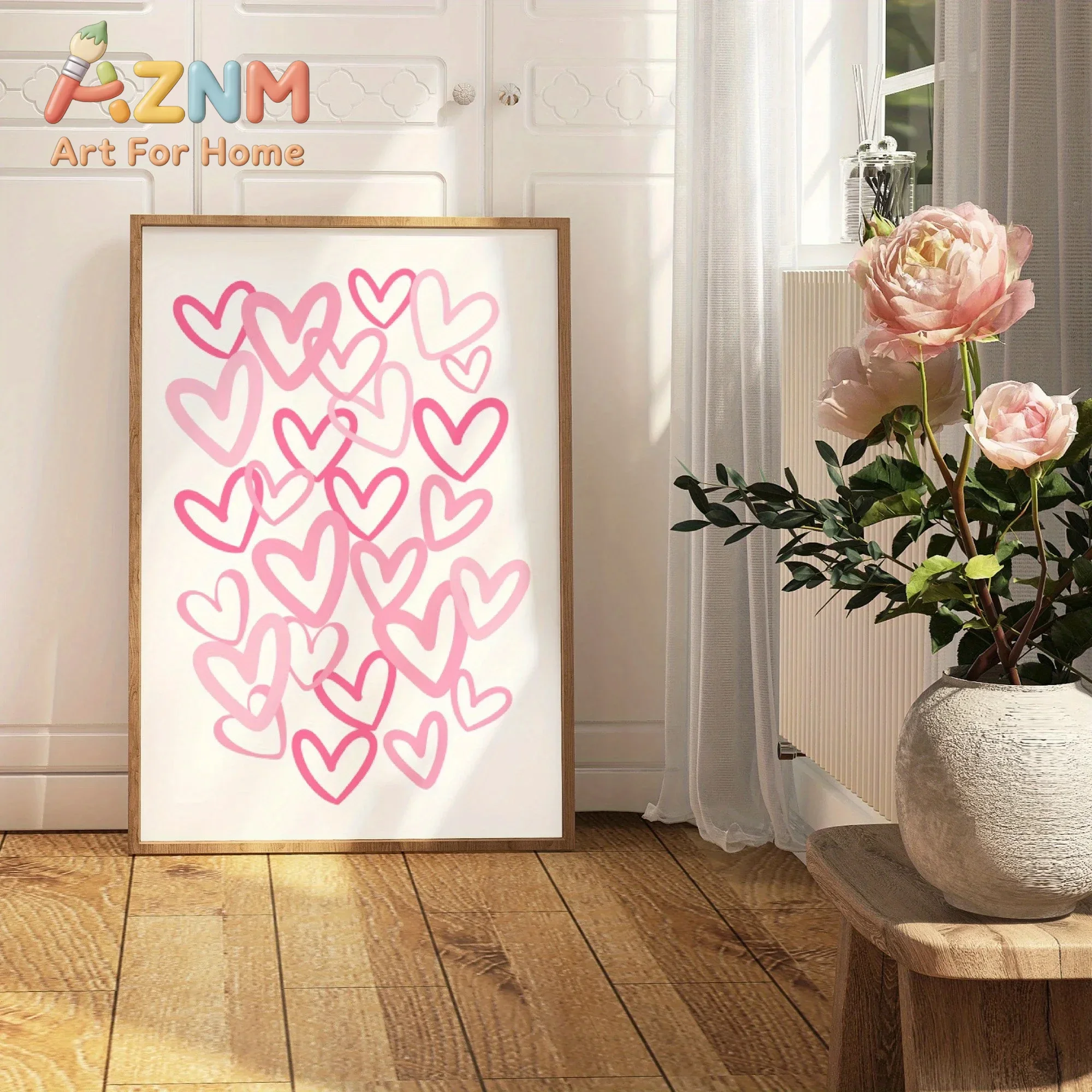 Schickes Leinwandbild mit rosa – Home Office Room Inspiration Bewertung und Preis
