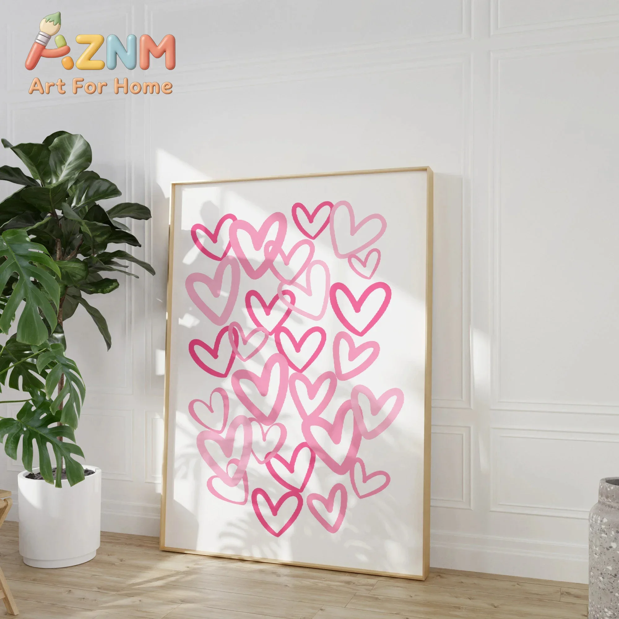 Schickes Leinwandbild mit rosa – Home Office Room Inspiration Bewertung und Preis